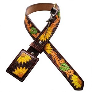 Ceinture pour enfants en cuir de vache véritable faite à la main, avec boucle à ardillon carrée en acier, style vintage, écologique, imperméable, haute résistance, largeur 3,8 cm - Product Image 3