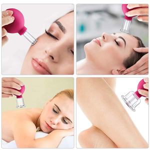 4 Ukuran Set Bekam Wajah Tahan Lama, Cangkir Bekam Silikon Kaca Pemijat Tubuh Muka, Peralatan Terapi Bekam Vakum - Product Image 6