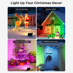 Projecteur LED RGB extérieur étanche IP66 avec té<span class=keywords><strong>l</strong></span>écommande, lampe murale à intensité variable, 16 couleurs, 4 modes, garantie 3 ans, prise - Product Image 6