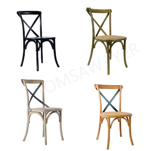 Silla de Madera con Respaldo Cruzado al por Mayor, Silla de Comedor de Madera Maciza con Respaldo Cruzado para Bodas, Sala de Estar - Product Image 3