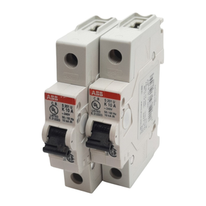 مجموعة من قطعتين من قواطع الدوائر الكهربائية PLC S201U-K10، أحادية القطب، 10 أمبير 240 فولت تيار متردد، منحنى K، لتركيب على قضبان DIN - Product Image 1