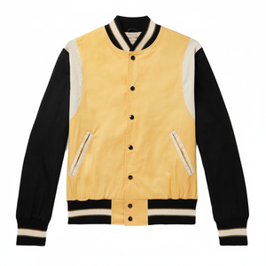 Chaqueta de béisbol estilo Varsity Letterman para hombre 2025, Mangas de cuero de secado rápido, abrigo de bombardero con capucha, chaqueta de tela para motocicleta, piel - Product Image 1