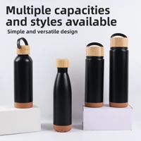 RTS en stock nouveauté en acier inoxydable double paroi en acier inoxydable mat vin bière gobelet tasse avec poignée et base en liège