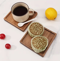 Assiette carrée en bois d'acacia poli, écologique et faite à la main, motif végétal, idéale pour les cadeaux parfaits