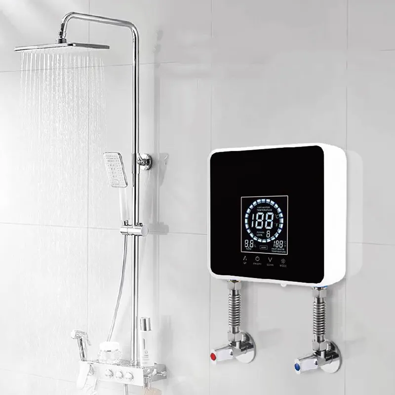 220V 7500W anında Tankless elektrikli sıcak SU ISITICI banyo mutfak anında isıtma dokunun talep SU ISITICI ile LCD ekran