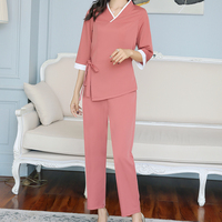 Tunique de spa pour femmes, uniforme de travail élastique avec Logo personnalisé de haute qualité pour massage thaïlandais, vêtements pour électricien de salon de beauté, tunique, spa, pour dames,