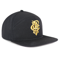 Casquette de baseball unisexe HS15 personnalisée à 6 panneaux, broderie 3D en relief, perforations découpées au laser noires, imperméable, visière plate, toutes saisons, pour le surf