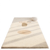Tapis de luxe léger, haut de gamme, moderne et innovant, fabriqué à la machine, pour salon, chambre et baie vitrée, en polyester extra épais imitation cachemire