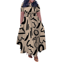 Robe d'automne décontractée pour femmes africaines Robe grande taille à manches courtes