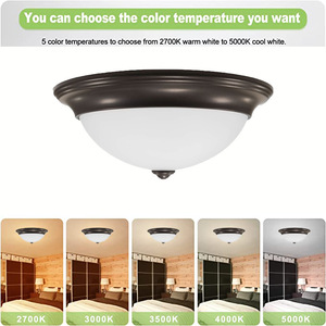 Plafonnier LED en verre moderne et minimaliste, à montage en surface, 120V, pour l'Amérique du Nord, 2700K-5000K, dimmable, à faisceau central fixe - Product Image 3
