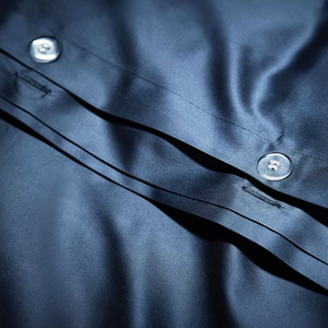 ODM/OEM Sang Trọng Thêu Gối Trường Hợp Satin 100S Cotton Màu Xanh Hải Quân Chăn Bông Chăn Comforter Bìa Home Dệt Tấm Ga Giường Bộ Đồ Giường Bộ - Product Image 6