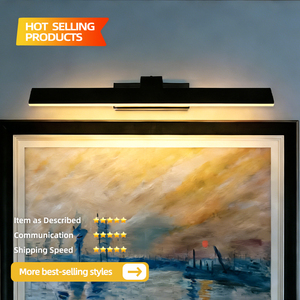 Lámpara de pared moderna de aluminio negro de 16 pulgadas, luz LED para espejo de baño, luz blanca cálida de 3500K, montaje en superficie - Product Image 3