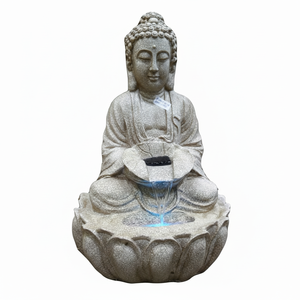 Fuente DE AGUA DE Buda de loto 2025 para el hogar, oficina, jardín, Color Beige (56X30X30), artículos de decoración de tamaño pequeño de 2 pies de altura para sala de estar - Product Image 1