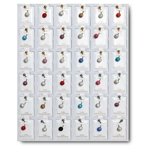 Set di 36 <span class=keywords><strong>Gioielli</strong></span> per <span class=keywords><strong>Piercing</strong></span> all'<span class=keywords><strong>Ombelico</strong></span> in Stili Misti per Donne, Anelli Colorati in Acrilico per <span class=keywords><strong>Ombelico</strong></span>, Mento, Sopracciglia e Lingua in Acciaio con Espositore - Product Image 1