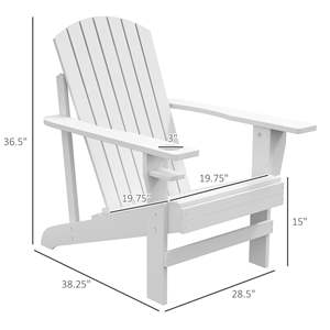 DB For Hot sale Classic Adirondack Chair Muebles de césped de madera resistentes a la intemperie con portavasos para patio al aire libre - Product Image 3
