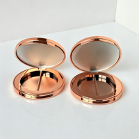 Palette de maquillage vide ronde dorée 2 couleurs pour blush, highlighter, fard à paupières, poudre de contouring et fard à paupières duo-chrome, emballage cosmétique