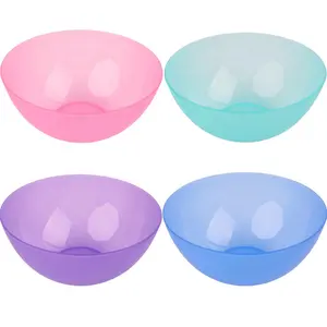 Unbreakable Dishwasher Safe Kids Colorful Reusable Salad Bowl BPA Free 24oz Plastic picnic Bowl