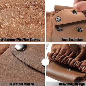 Bolsa de Lona Clásica Portátil con Estampado en Relieve para Cosecha de Hongos, Plegable para Exteriores, con Cordón y Correa de Cuero - Product Image 2