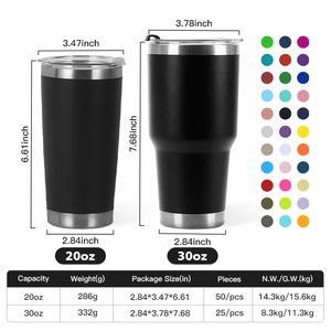 Offre Spéciale – Gobelet Isotherme en Acier Inoxydable 20 oz à Double Paroi, Tasses de Voyage 30 oz pour Voiture, Mugs à Café Isolés Sous Vide, Gobelets Personnalisés 20 oz <span class=keywords><strong>avec</strong></span> <span class=keywords><strong>Couvercle</strong></span> - Product Image 2