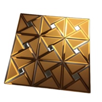 Miroir biseauté de design moderne, mosaïque incrustée de verre de cristal, décalcomanie de fond