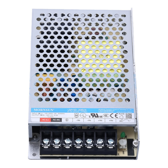 Mornsun LM150-20B24-C Enclosed Power Supply 150watt 24Vdc 6,5A IP20 150W 24V 6.5A 85-264VAC/120-373VDC Switching Power Supply