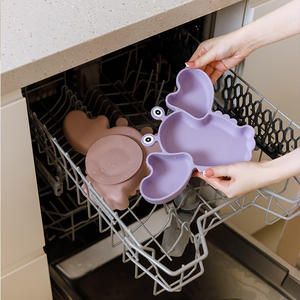 ES-Pro Sevimli BPA İçermeyen Gıda Sınıfı Platin Silikon Bebek Istakoz Tabak Çocuk Yemekleri İçin Mikrodalgada Kullanılabilir Yumuşak Vakumlu Tasarım - Product Image 5