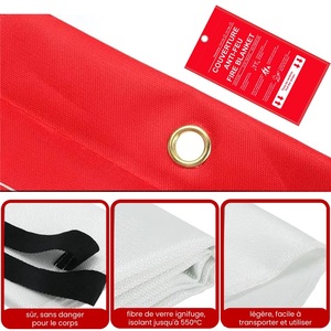 Excellente offre d'urgence maison cuisine bureau sécurité feu couverture 120x120cm fibre de verre NF EN 1869 - Product Image 2