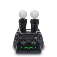 Soporte de estación de carga para controlador 4 en 1 para Playstation 4 PS4 PSVR VR Move Quad Charger para Play Station 4 MOVE Controller