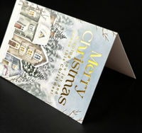 Cartes pliées personnalisées avec dorure à chaud, cartes de vœux pliées, idéales pour accompagner les cadeaux, les cartes de vœux de fêtes et plus encore