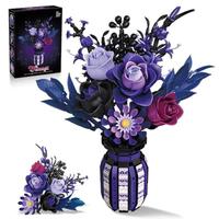 1218 pièces Blocs de construction Bouquet Gothique Dark Romance avec vase, modèle éducatif DIY, décoration d'intérieur, cadeau pour adultes 11010