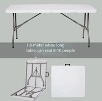 Meilleur choix : table pliante en plastique de 6 pieds avec plateau et pieds en HDPE robustes pour une utilisation en extérieur dans les hôtels