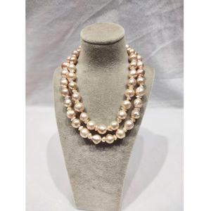 Collar de perlas de agua dulce barrocas vintage de 30 pulgadas, cuentas de 11-12mm en varios colores para boda o regalo - Product Image 1