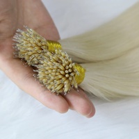 Extensions de cheveux humains de haute qualité Remy, cuticules alignées, double trame, blond brun, Nano Hair