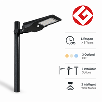 Lampe solaire intégrée 40W PRO pour éclairage public, 6000lm, capteur de mouvement PIR, durée de vie de 8 ans, 3CCT, IP65, pour jardin, allée, route, extérieur