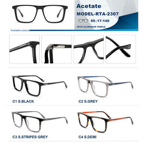 プラスチックアイグラス光フレーム出荷可能ヴィンテージカスタムロゴ入りアセテートフレーム眼鏡アルミテンプル付き - Product Image 6