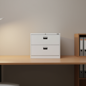 Archivador de Acero Blanco de 35.4x18.1x28.5 Pulgadas con Doble Cajón, Almacenamiento de Oficina Minimalista y Duradero - Product Image 2