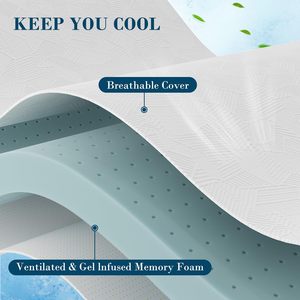 <span class=keywords><strong>3</strong></span> Zoll Queen Memory <span class=keywords><strong>Foam</strong></span> Matratzen auflage, Cooling Gel Bed Topper mit abnehmbarem Bezug, weich & Schmerz linderung & atmungsaktiv - Product Image 2