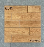 Carrelage en céramique effet bois mat 600x600mm - Carrelage antidérapant pour sol et mur, adapté aux salles de bain, escaliers, extérieur et centres commerciaux