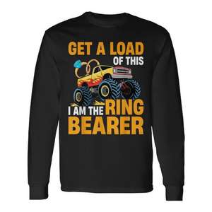 T-shirt à manches longues pour garçons I Am The Ring Bearer Monster Truck - Product Image 1