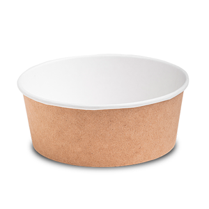 Premium quality Kraft Paper Food Round <b>Bowl</b> 750 Stackable Sealable Greaseproof Container for Hot and cold products custom Logo - Product Image 2