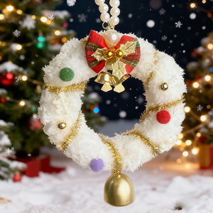 Kit de Matériaux DIY pour Mini Pendentif Guirlande de Noël Prête à l'emploi, Fourniture Fabricant, en Peluche Faite Main, avec Clochettes, Rond et Durable - Product Image 4