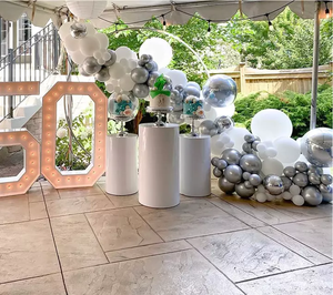 <span class=keywords><strong>Winter</strong></span> <span class=keywords><strong>Wonderland</strong></span> Copo de nieve Navidad Muñeco de nieve Fiesta Decoración DIY cromo Plata blanco Boda Cumpleaños Globo Guirnalda Kit - Product Image 5
