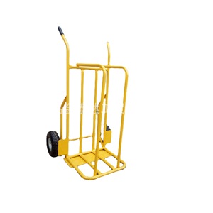 Chariot à bois en acier, chariot à outils manuel à 2 roues, jaune, revêtement poudré, durable, pour outils - Product Image 1
