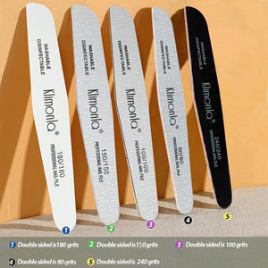 10 stuks/set professionele nagelvijlen 80/100/150/180/240 grit grijze nagelvijl voor acryl- en gelnagels herbruikbare vijlen - Product Image 1