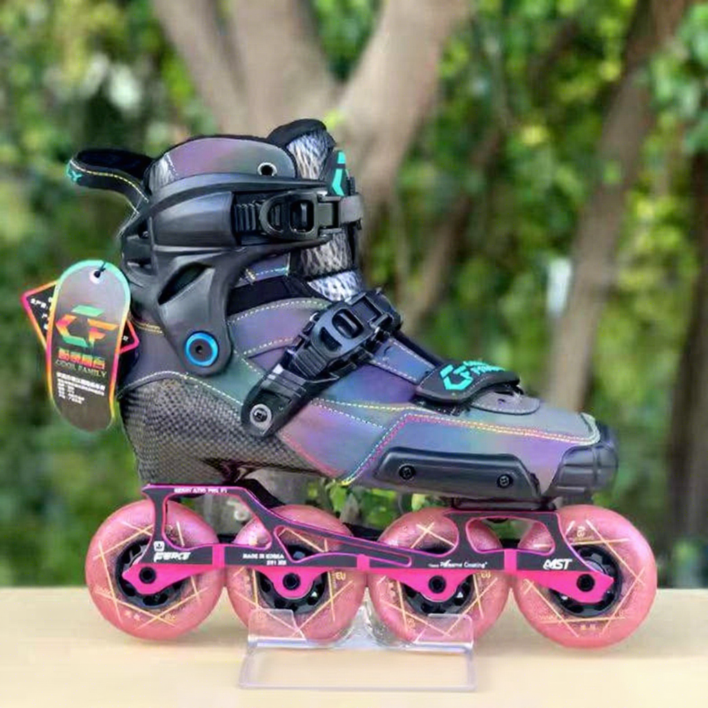 Black shoe+Pink wheel-A Pair