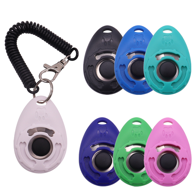 2025 Manufacturer Customized Logo Pet Training Dog Trainer Clicker Manual Wrist Strap Ring Clicker Press Training