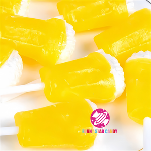 Korea Nouveauts 2025 warna campuran cangkir permen lolipop bentuk buah manis rasa Soda Fizzy gelembung Lollipop - Product Image 1