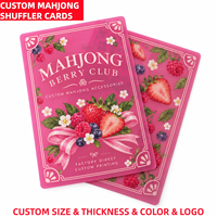 Cartes à mélanger portables en plastique PP, motif tuiles, fruits rétro, Mahjong américain, mélangeur, cadeau de déménagement portable