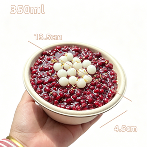 ถ้วยกระดาษลายหัวใจขนาด 350 มล. สำหรับใส่ขนมถั่วแดงปลอม ทำจากพลาสติกที่เป็นมิตรกับสิ่งแวดล้อม ตกแต่งด้วยมะม่วง ใช้เป็นอุปกรณ์ประกอบฉากร้านอาหาร - Product Image 2