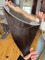 SHY HAIR Expédition immédiate HD 12*2 Compléments capillaires pour la ligne des cheveux, couleur naturelle, cheveux humains vierges bruts pour femmes souffrant de calvitie frontale